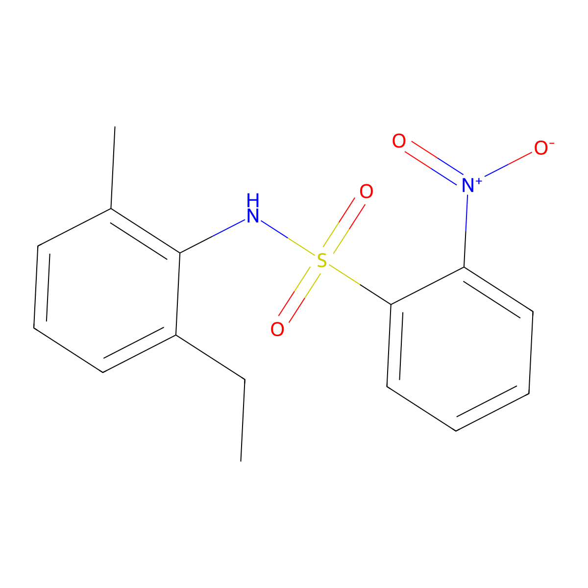 N-(2-ethyl-6-methylphenyl)-2-nitrobenzenesulfonamide molecular structure, CAS 349397-33-7