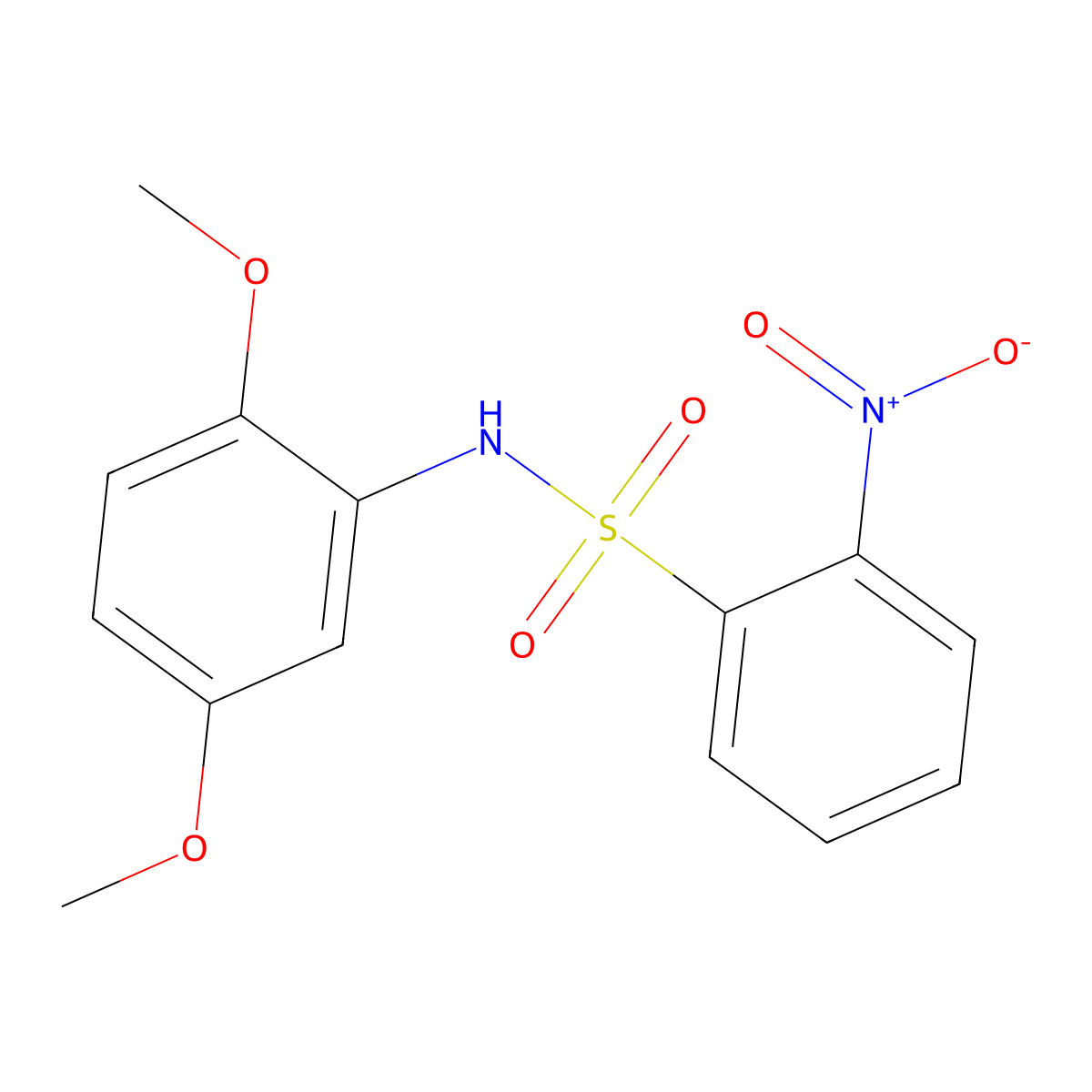 N-(2,5-dimethoxyphenyl)-2-nitrobenzenesulfonamide molecular structure, CAS 349397-34-8