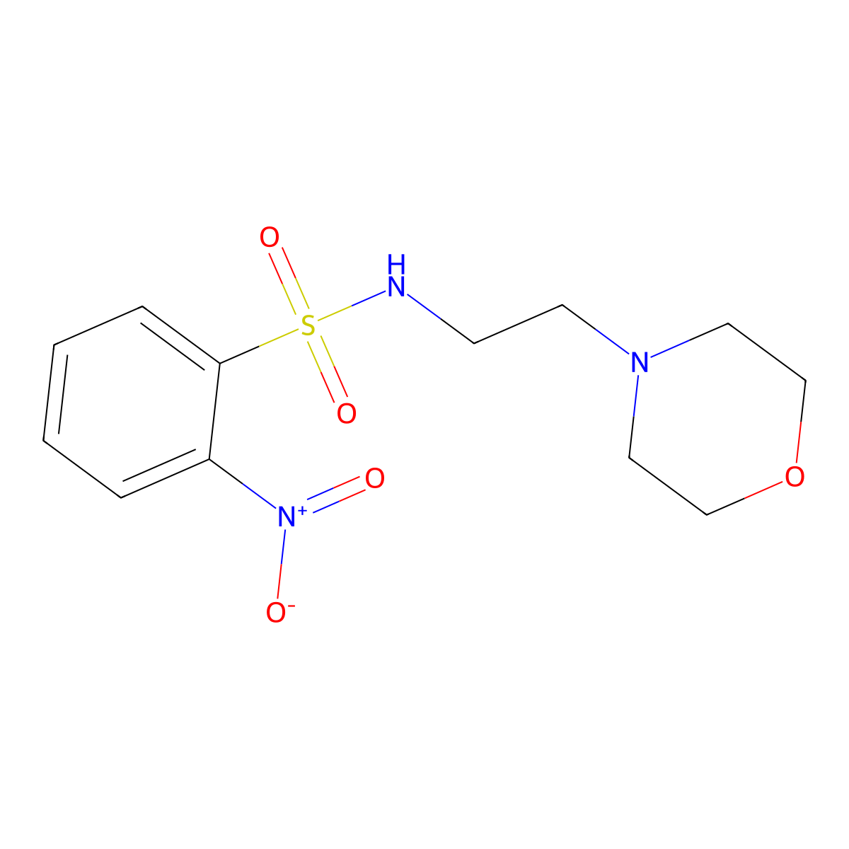 N-(2-morpholin-4-ylethyl)-2-nitrobenzenesulfonamide molecular structure, CAS 349397-44-0