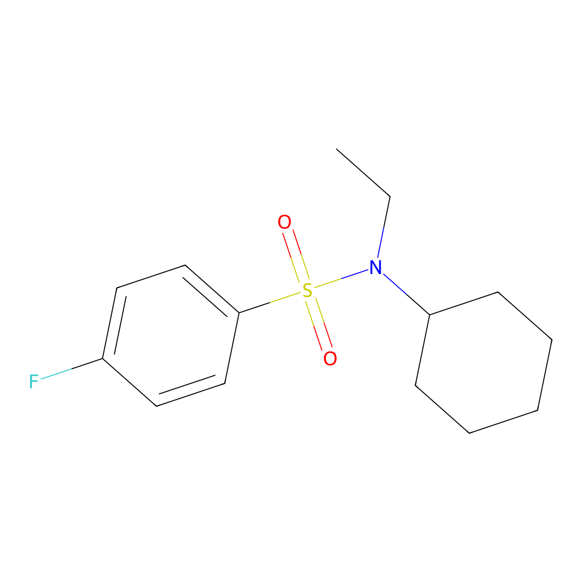 N-cyclohexyl-N-ethyl-4-fluorobenzenesulfonamide molecular structure, CAS 349397-50-8
