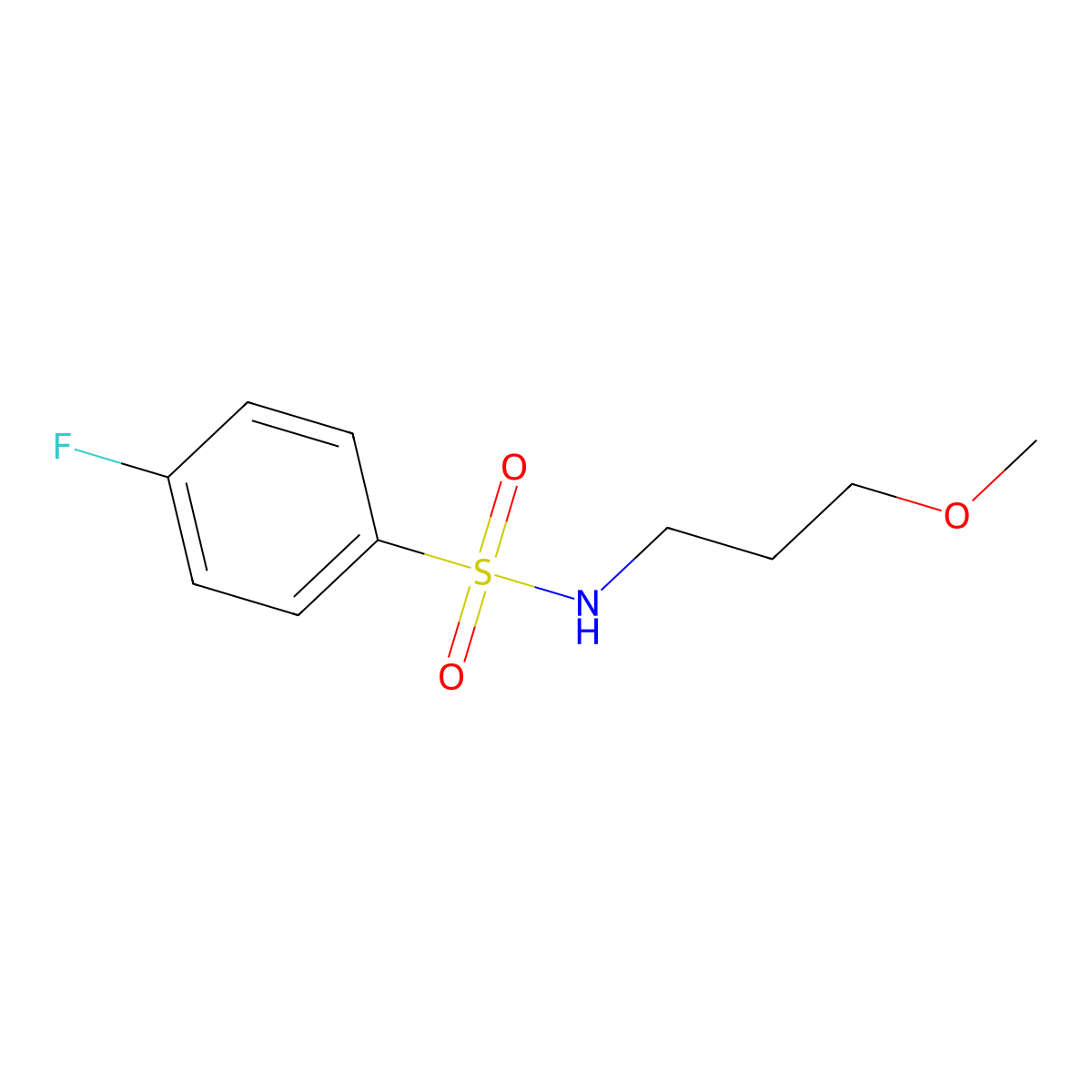 4-fluoro-N-(3-methoxypropyl)benzenesulfonamide molecular structure, CAS 349397-51-9