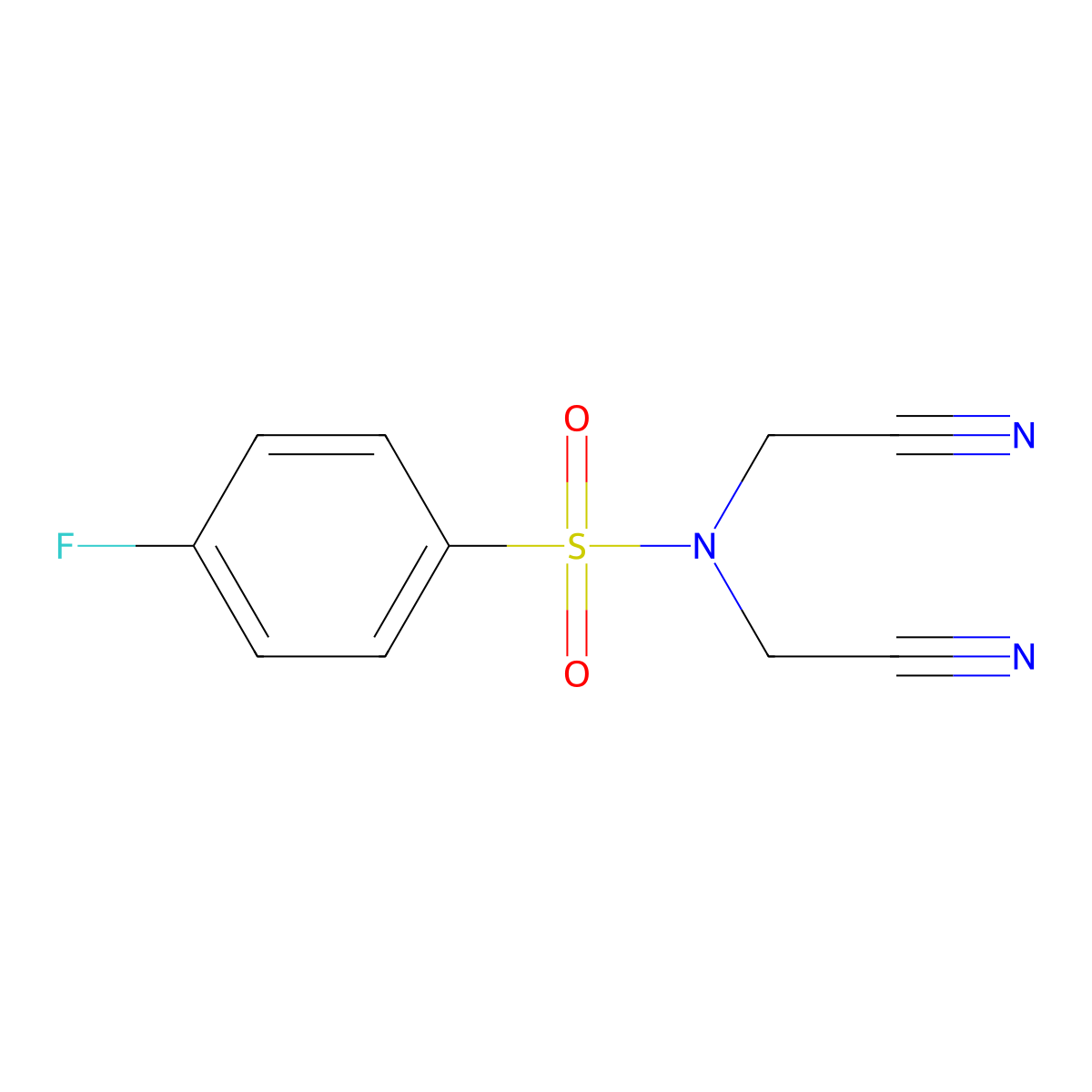 N,N-bis(cyanomethyl)-4-fluorobenzenesulfonamide molecular structure, CAS 349397-52-0