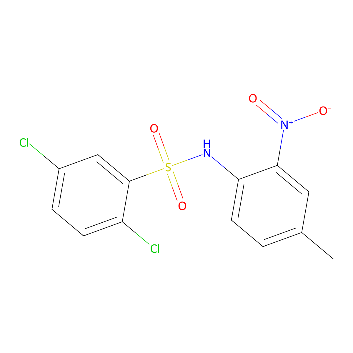 2,5-dichloro-N-(4-methyl-2-nitrophenyl)benzenesulfonamide molecular structure, CAS 349397-54-2