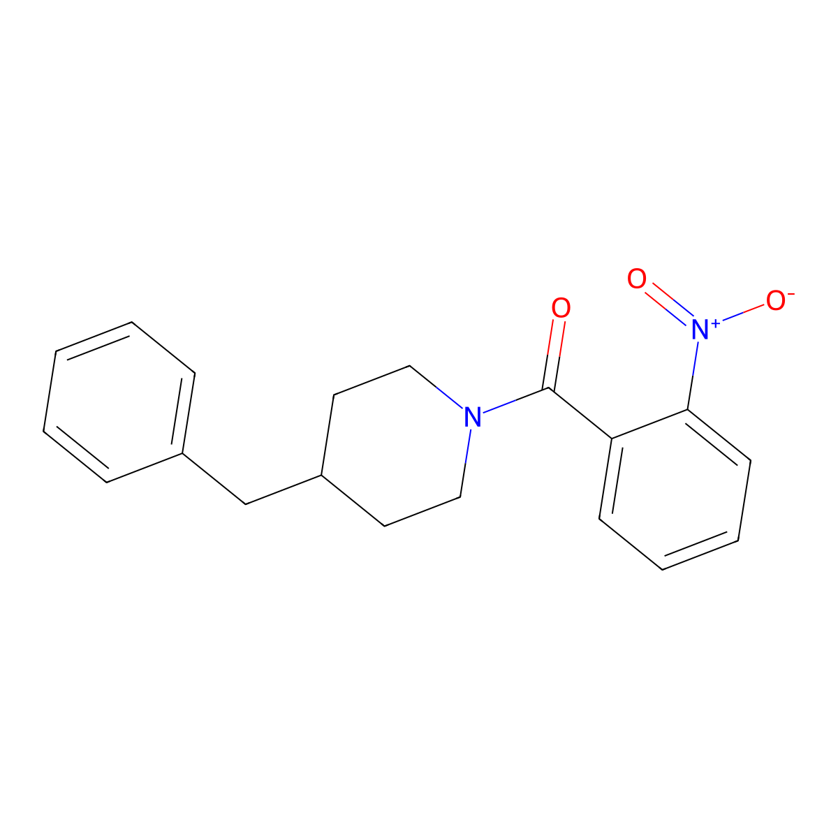 (2-Nitrophenyl)[4-(phenylmethyl)-1-piperidinyl]methanone molecular structure, CAS 349397-65-5
