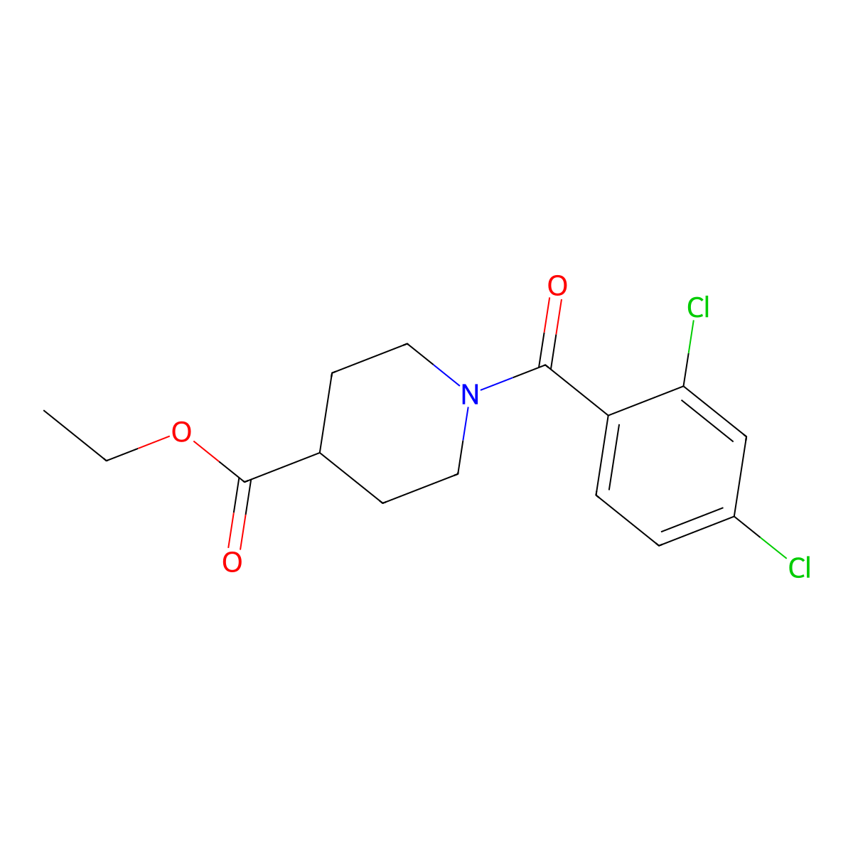 Ethyl 1-(2,4-dichlorobenzoyl)piperidine-4-carboxylate molecular structure, CAS 349397-68-8