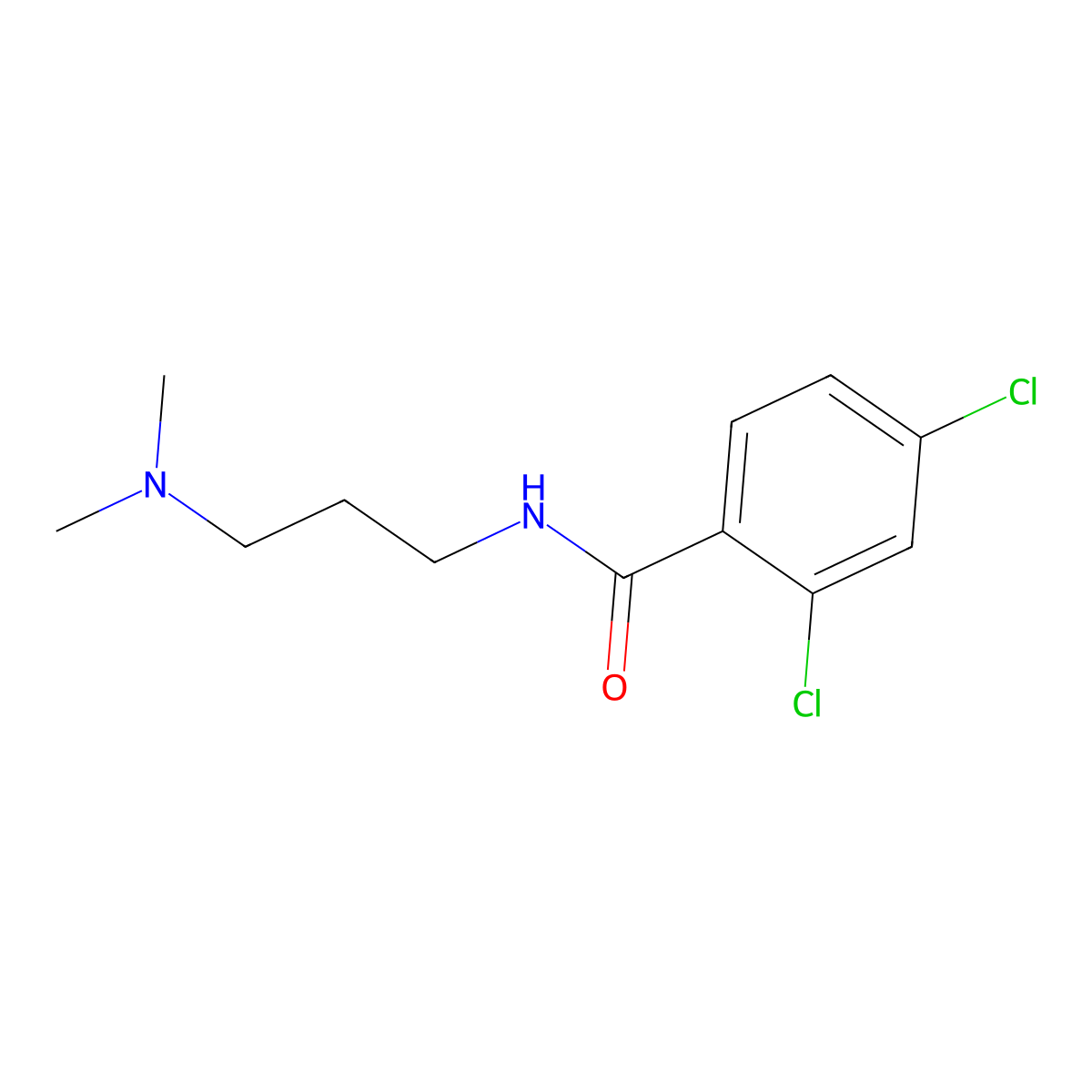 2,4-dichloro-N-[3-(dimethylamino)propyl]benzamide molecular structure, CAS 349397-77-9