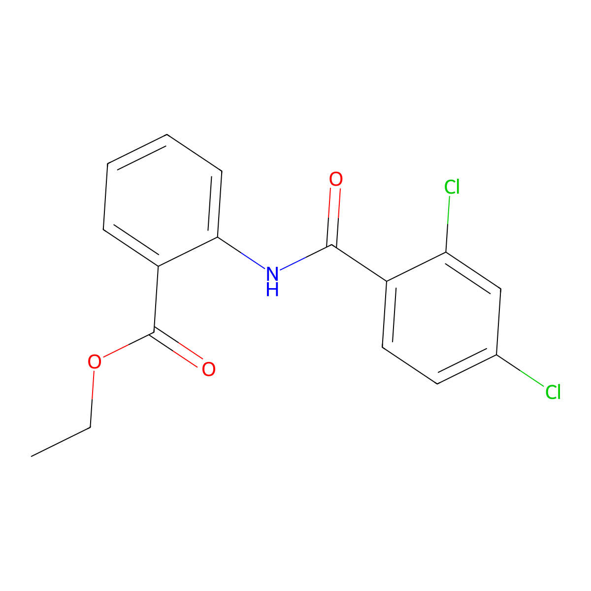Ethyl 2-[(2,4-dichlorobenzoyl)amino]benzoate molecular structure, CAS 349397-78-0