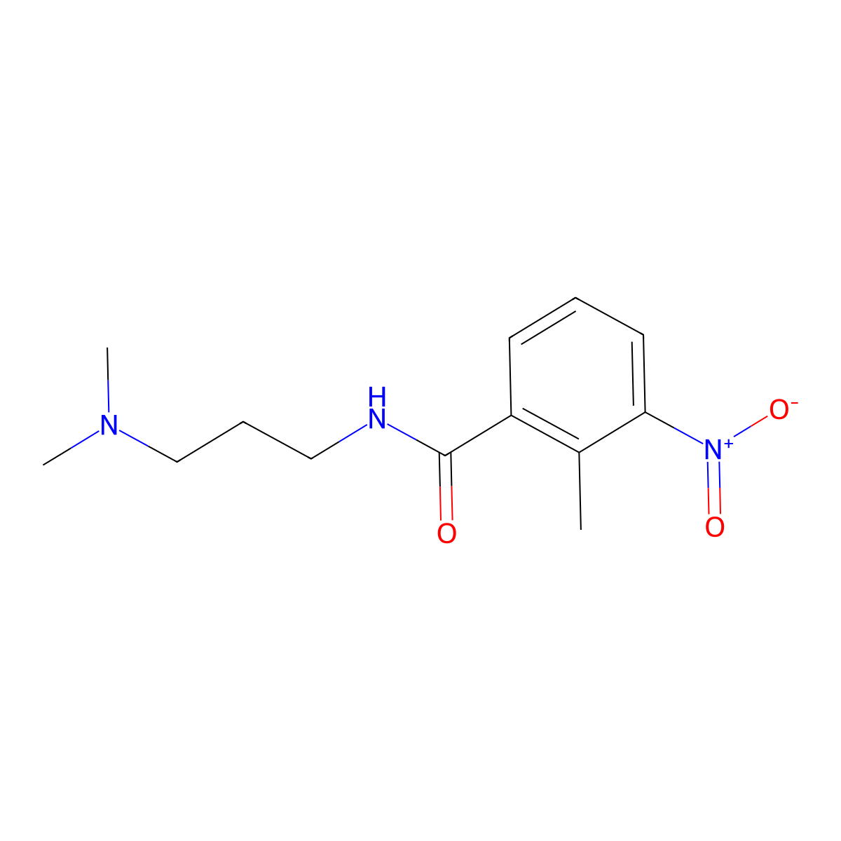 N-[3-(dimethylamino)propyl]-2-methyl-3-nitrobenzamide molecular structure, CAS 349397-79-1