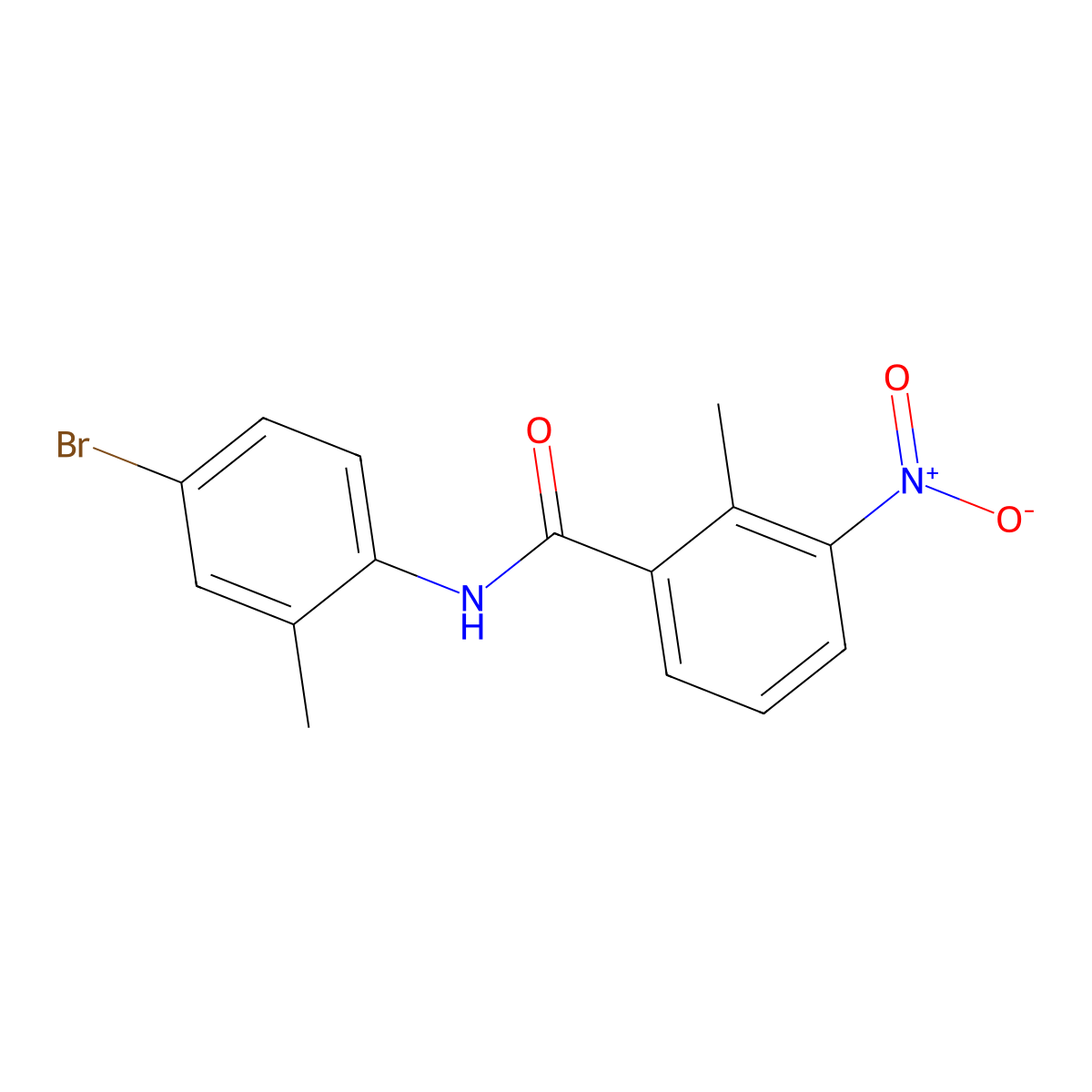 N-(4-bromo-2-methylphenyl)-2-methyl-3-nitrobenzamide molecular structure, CAS 349397-80-4