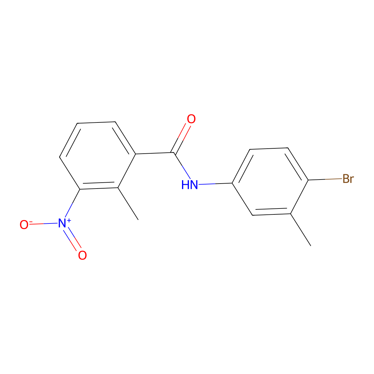 N-(4-bromo-3-methylphenyl)-2-methyl-3-nitrobenzamide molecular structure, CAS 349397-81-5