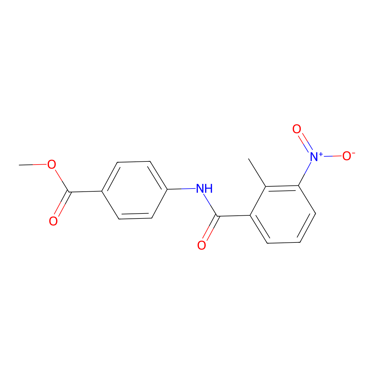Methyl 4-[(2-methyl-3-nitrobenzoyl)amino]benzoate molecular structure, CAS 349397-83-7