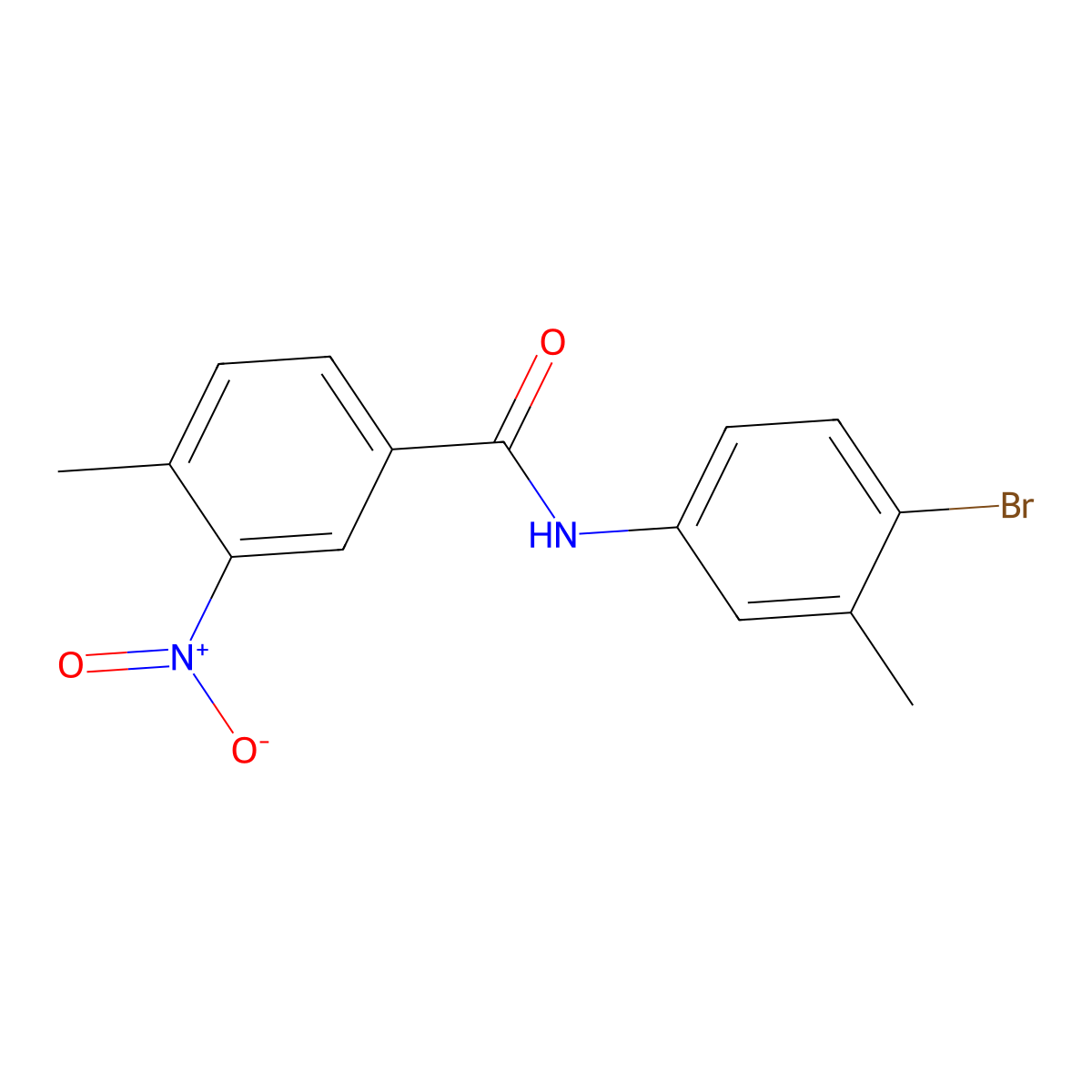 N-(4-bromo-3-methylphenyl)-4-methyl-3-nitrobenzamide molecular structure, CAS 349397-88-2