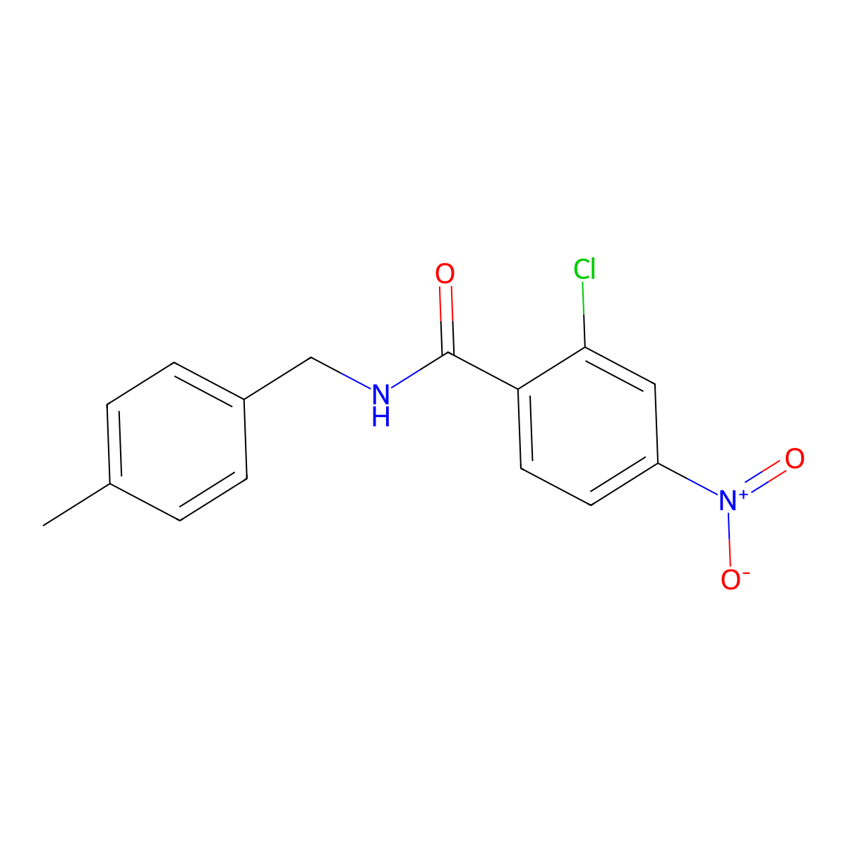 2-chloro-N-(4-methylbenzyl)-4-nitrobenzamide molecular structure, CAS 349397-90-6