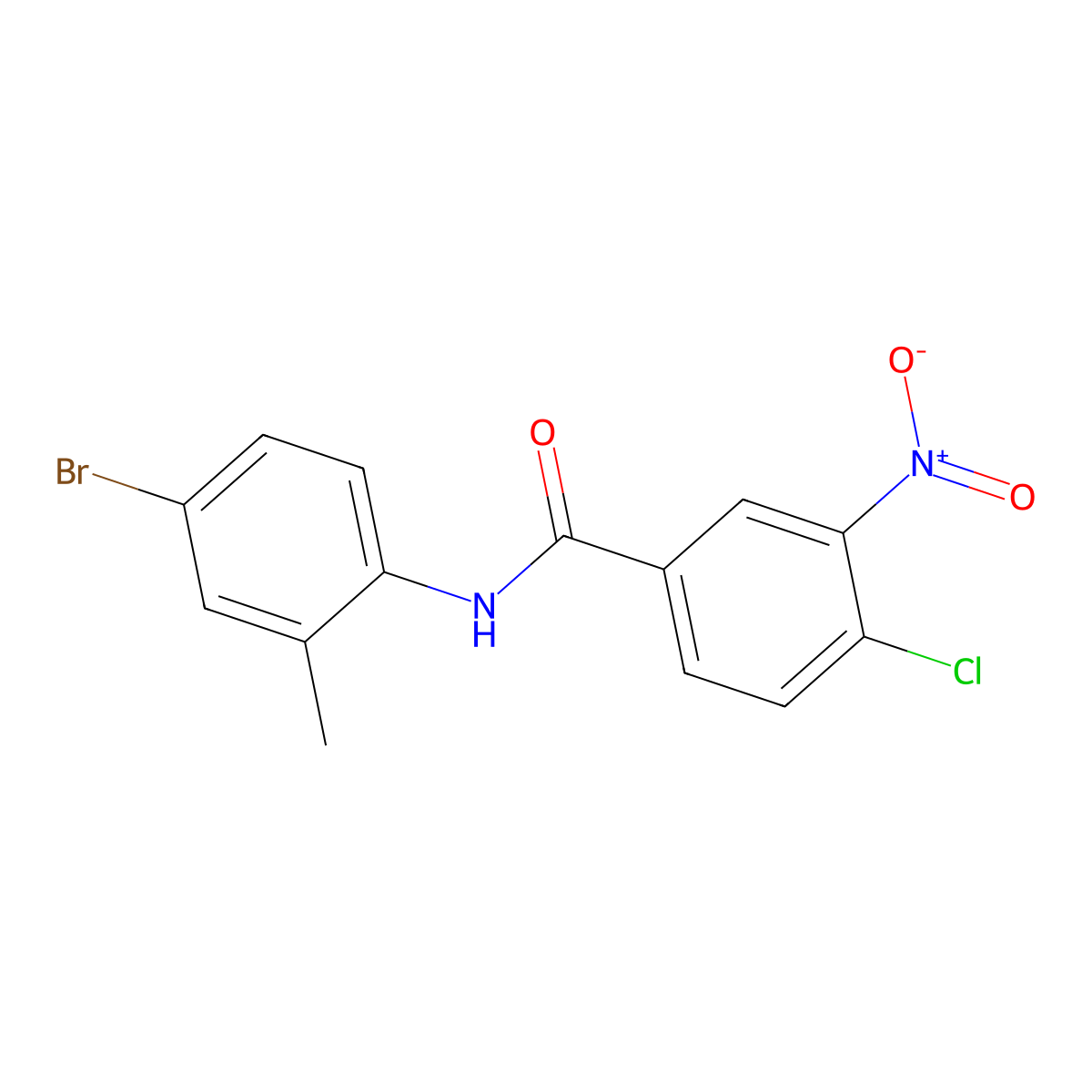 N-(4-bromo-2-methylphenyl)-4-chloro-3-nitrobenzamide molecular structure, CAS 349397-92-8