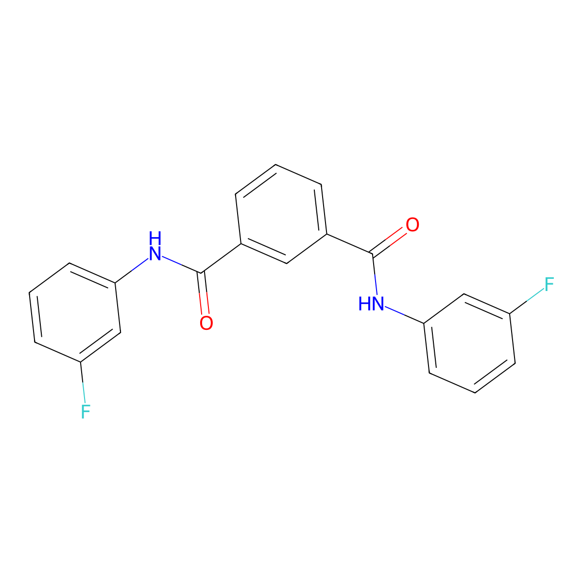 1-N,3-N-bis(3-fluorophenyl)benzene-1,3-dicarboxamide molecular structure, CAS 349397-99-5
