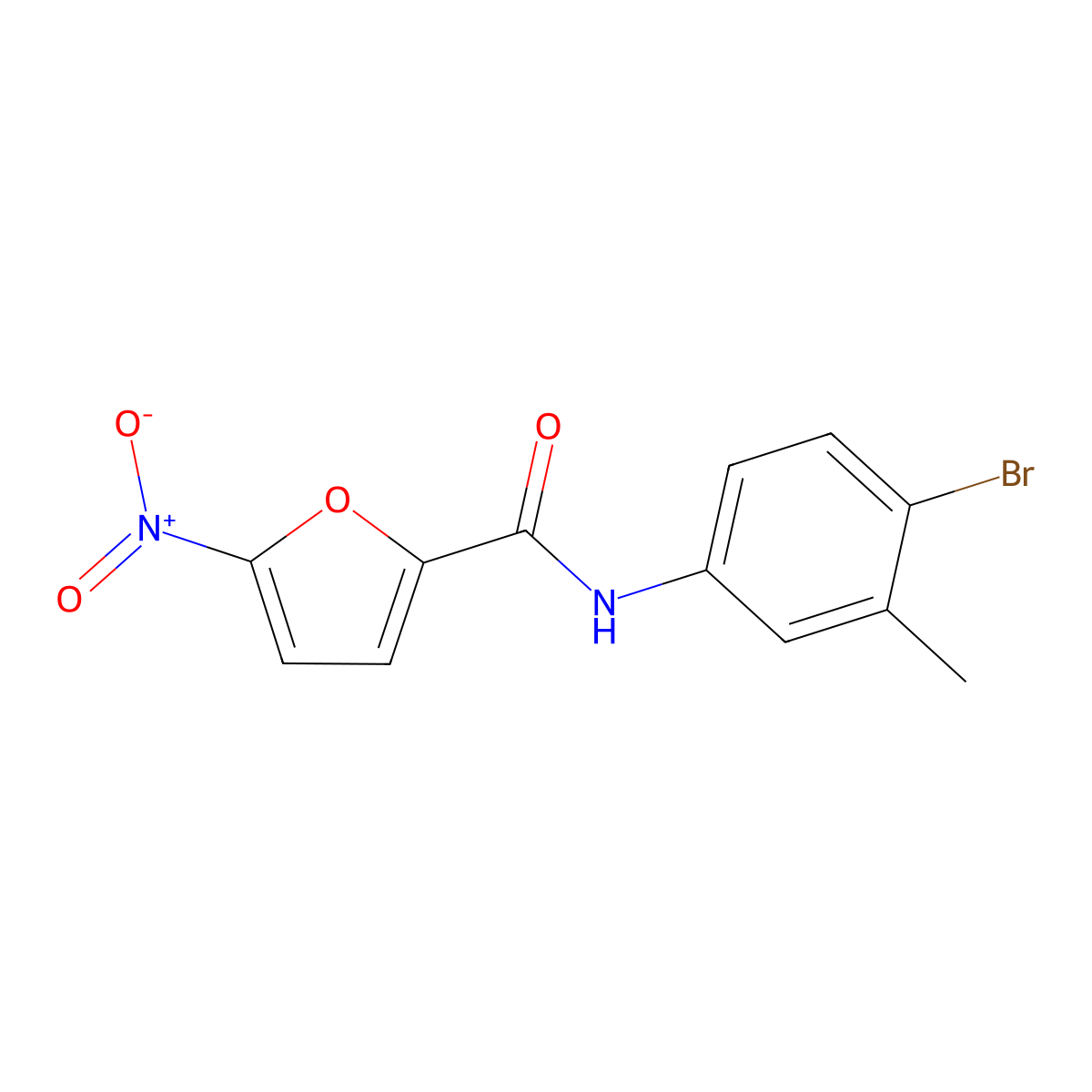 N-(4-bromo-3-methylphenyl)-5-nitro-2-furamide molecular structure, CAS 349398-03-4