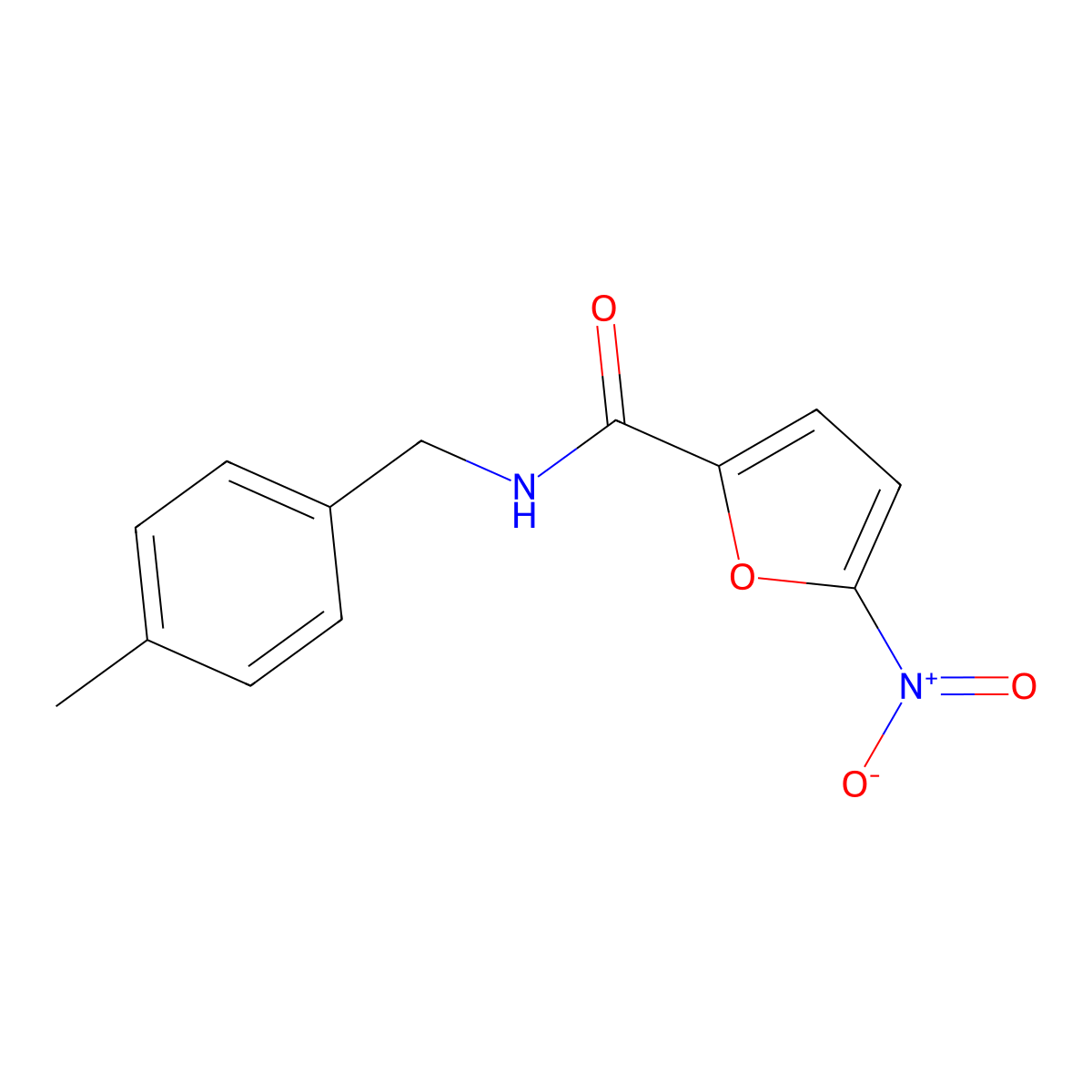 N-[(4-methylphenyl)methyl]-5-nitrofuran-2-carboxamide molecular structure, CAS 349398-04-5