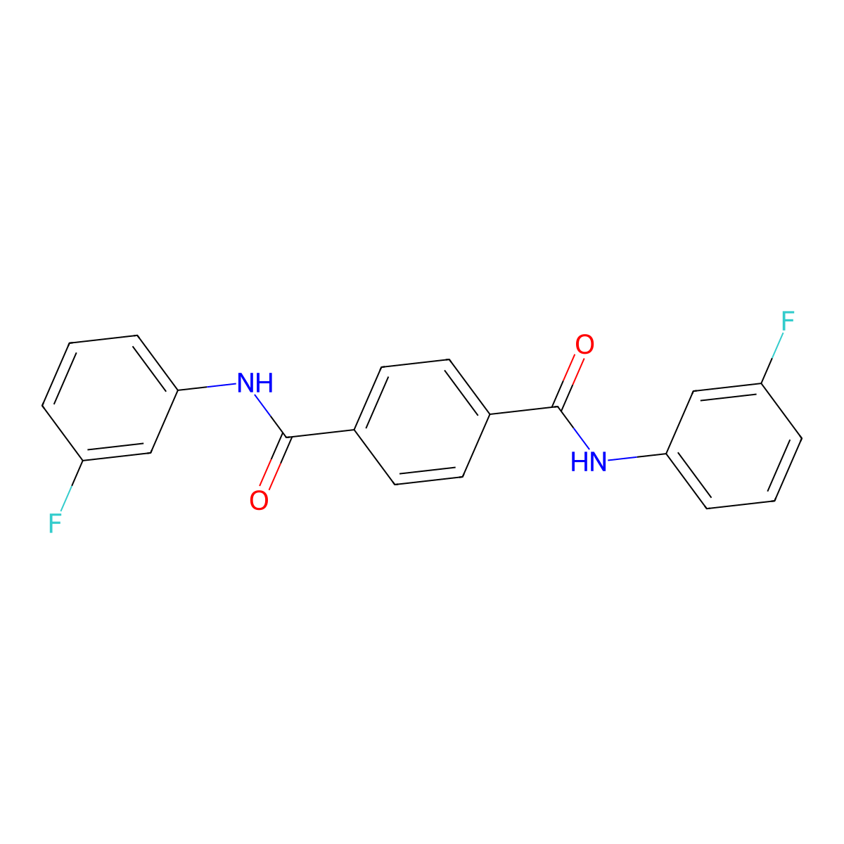 N,N'-bis(3-fluorophenyl)benzene-1,4-dicarboxamide molecular structure, CAS 349398-07-8