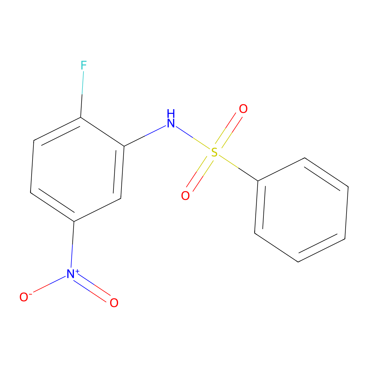 N-(2-fluoro-5-nitrophenyl)benzenesulfonamide molecular structure, CAS 349398-08-9