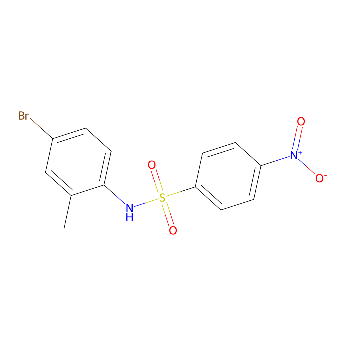 N-(4-bromo-2-methylphenyl)-4-nitrobenzenesulfonamide molecular structure, CAS 349398-10-3