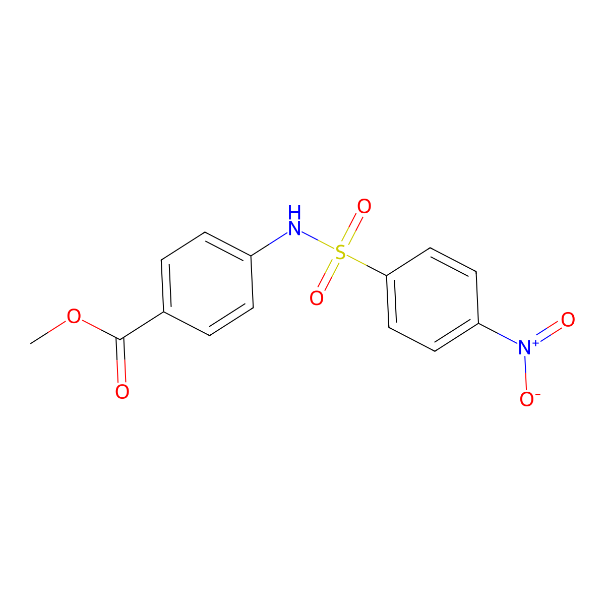 Methyl 4-[(4-nitrophenyl)sulfonylamino]benzoate molecular structure, CAS 349398-11-4