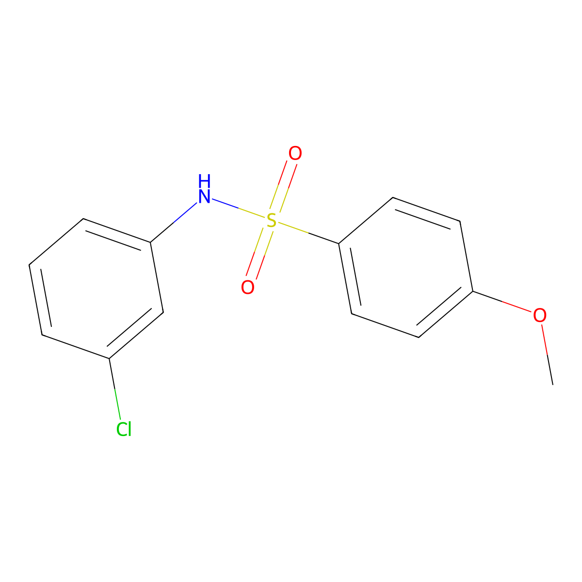 N-(3-chlorophenyl)-4-methoxybenzenesulfonamide molecular structure, CAS 349398-12-5