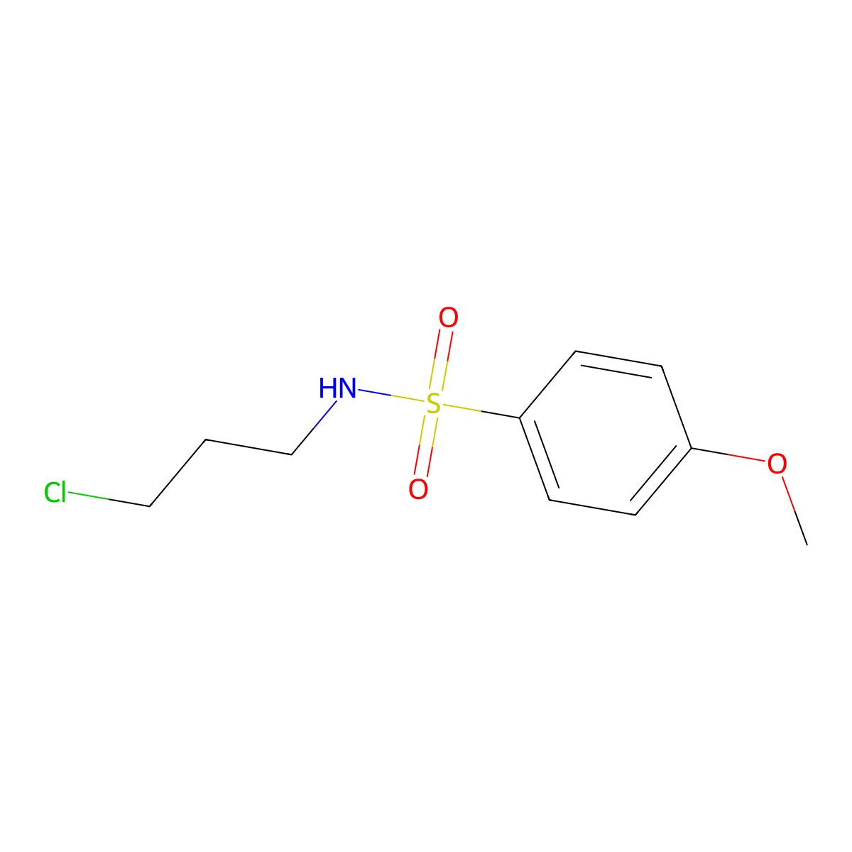 N-(3-chloropropyl)-4-methoxybenzenesulfonamide molecular structure, CAS 349398-14-7
