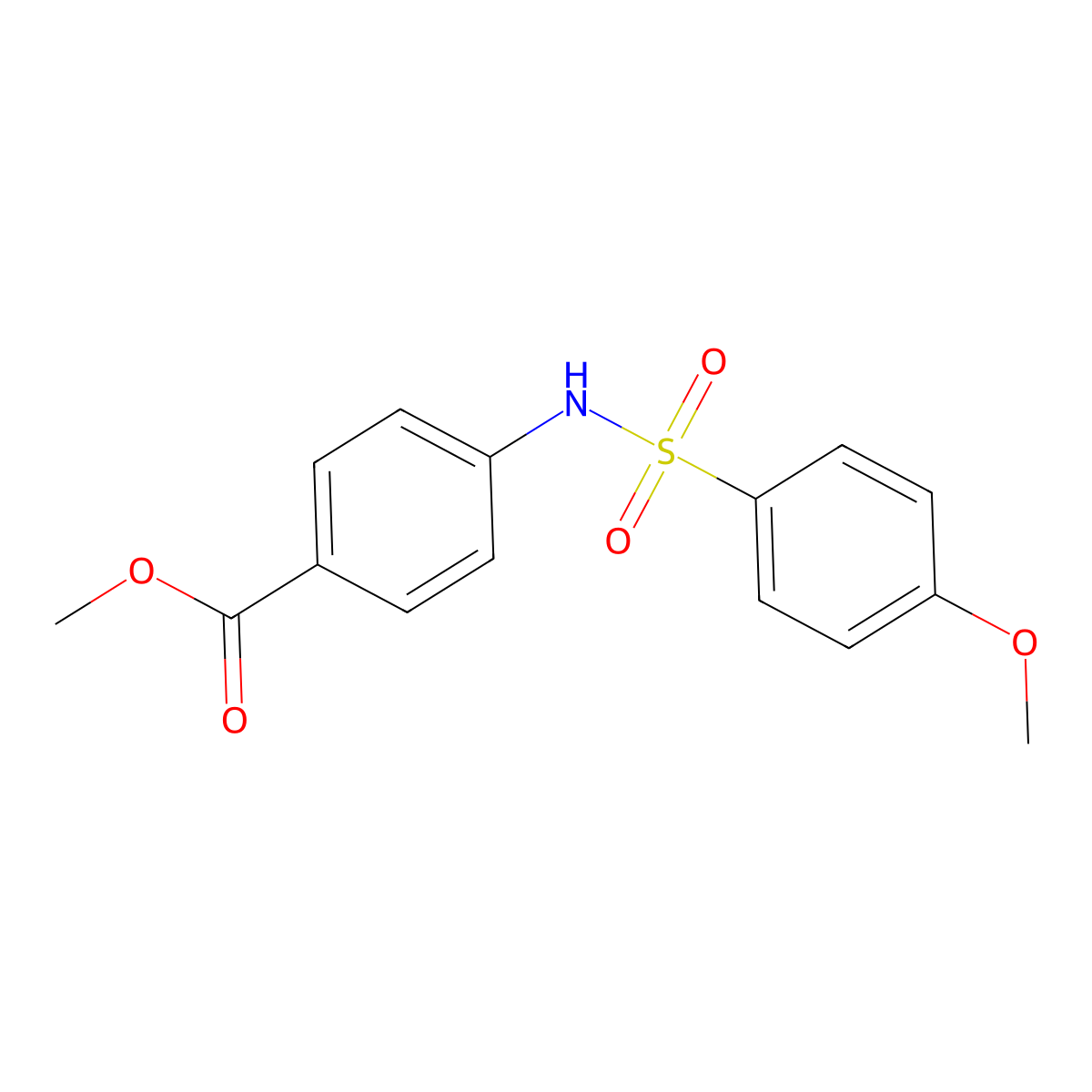 Methyl 4-{[(4-methoxyphenyl)sulfonyl]amino}benzoate molecular structure, CAS 349398-17-0
