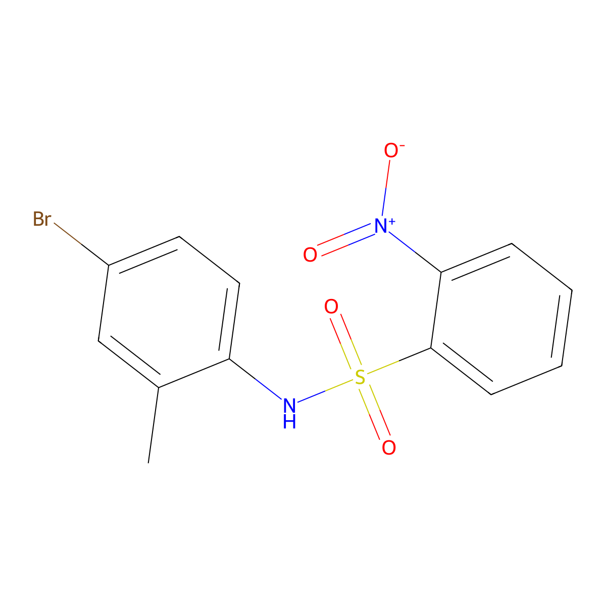 N-(4-bromo-2-methylphenyl)-2-nitrobenzenesulfonamide molecular structure, CAS 349398-18-1