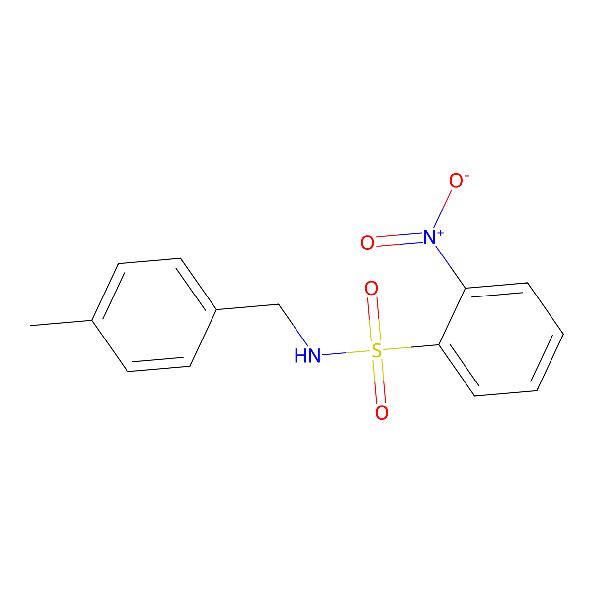 N-[(4-methylphenyl)methyl]-2-nitrobenzenesulfonamide molecular structure, CAS 349398-19-2