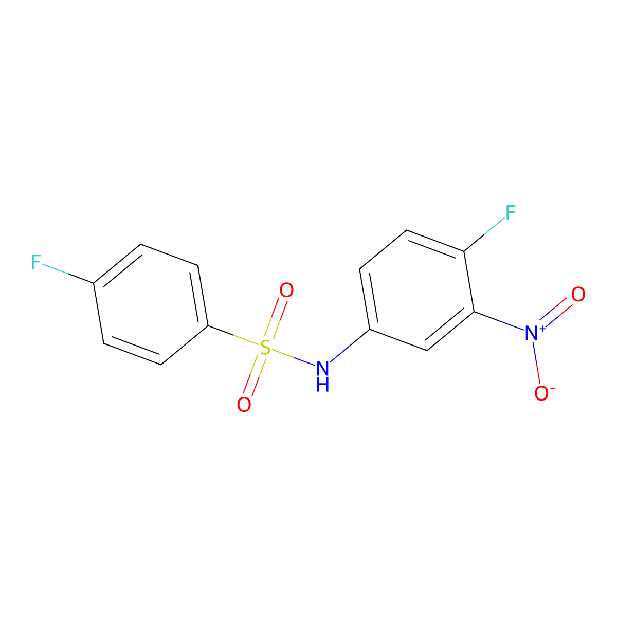 4-fluoro-N-{4-fluoro-3-nitrophenyl}benzenesulfonamide molecular structure, CAS 349398-22-7