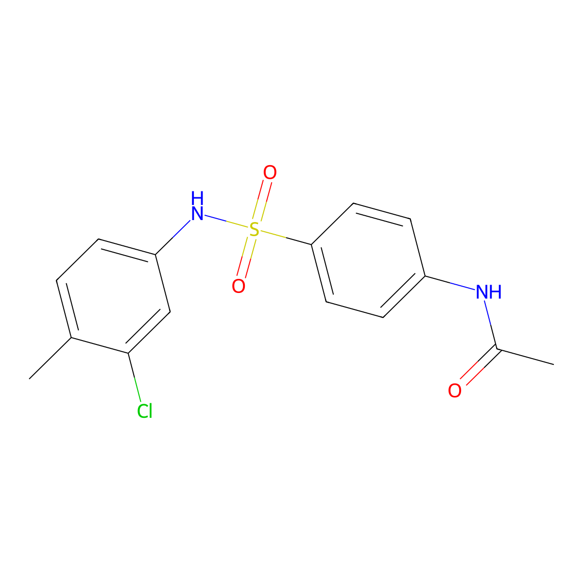 4'-(3-Chloro-4-methylphenylsulfamoyl)acetanilide molecular structure, CAS 349398-26-1