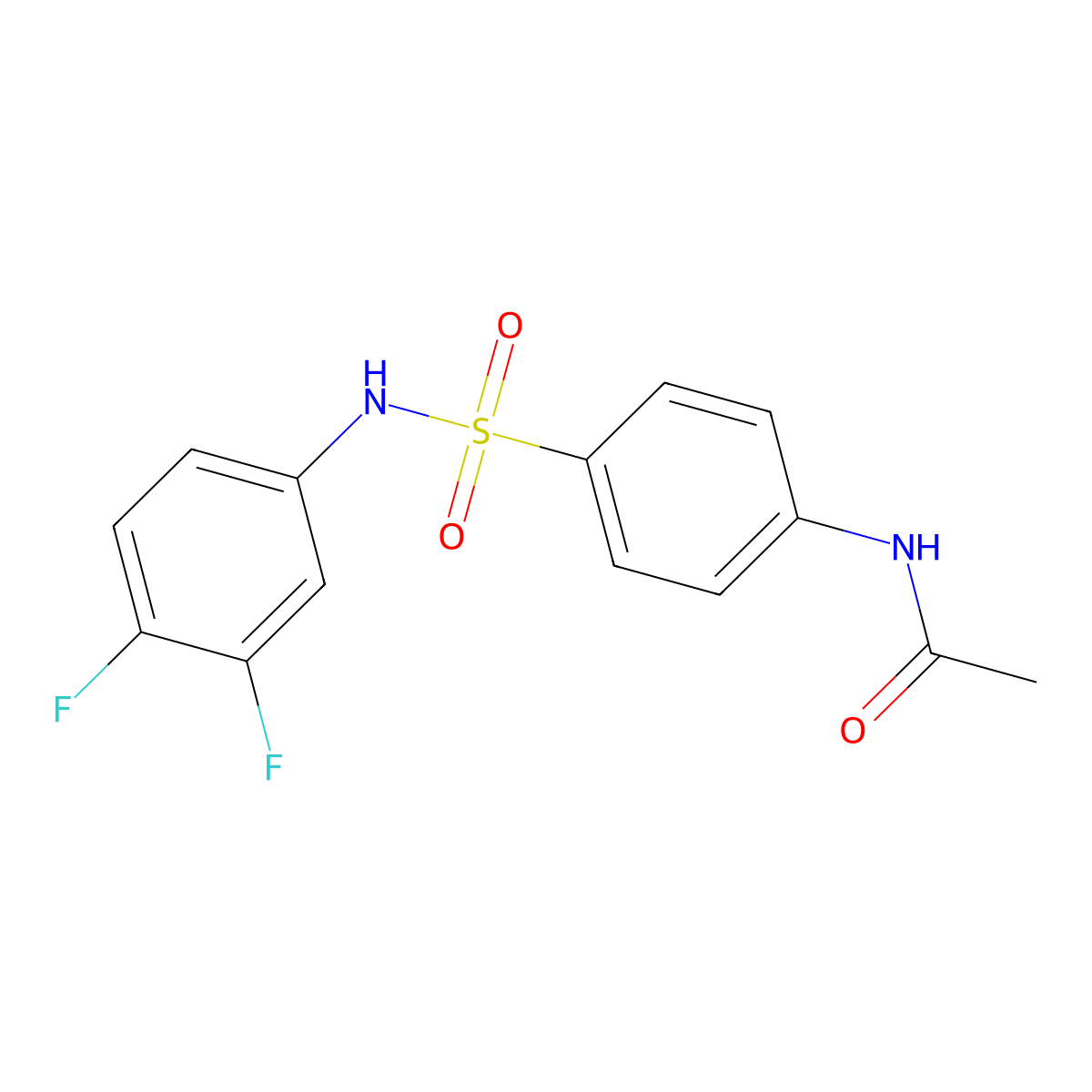 N-{4-[(3,4-difluorophenyl)sulfamoyl]phenyl}acetamide molecular structure, CAS 349398-31-8