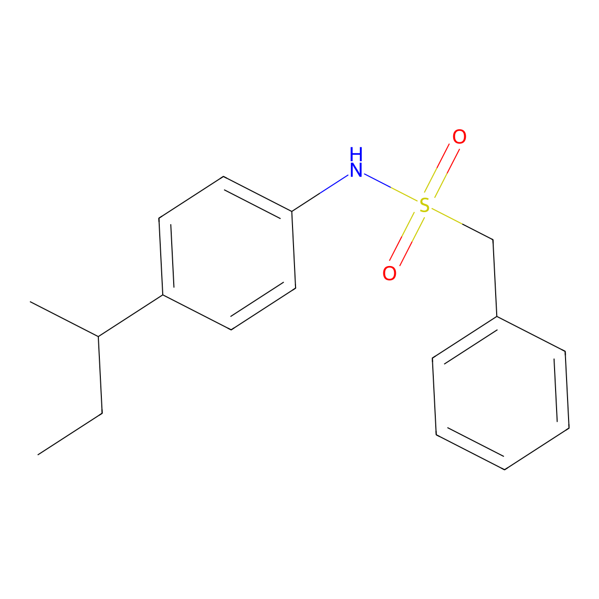 N-(4-butan-2-ylphenyl)-1-phenylmethanesulfonamide molecular structure, CAS 349398-37-4