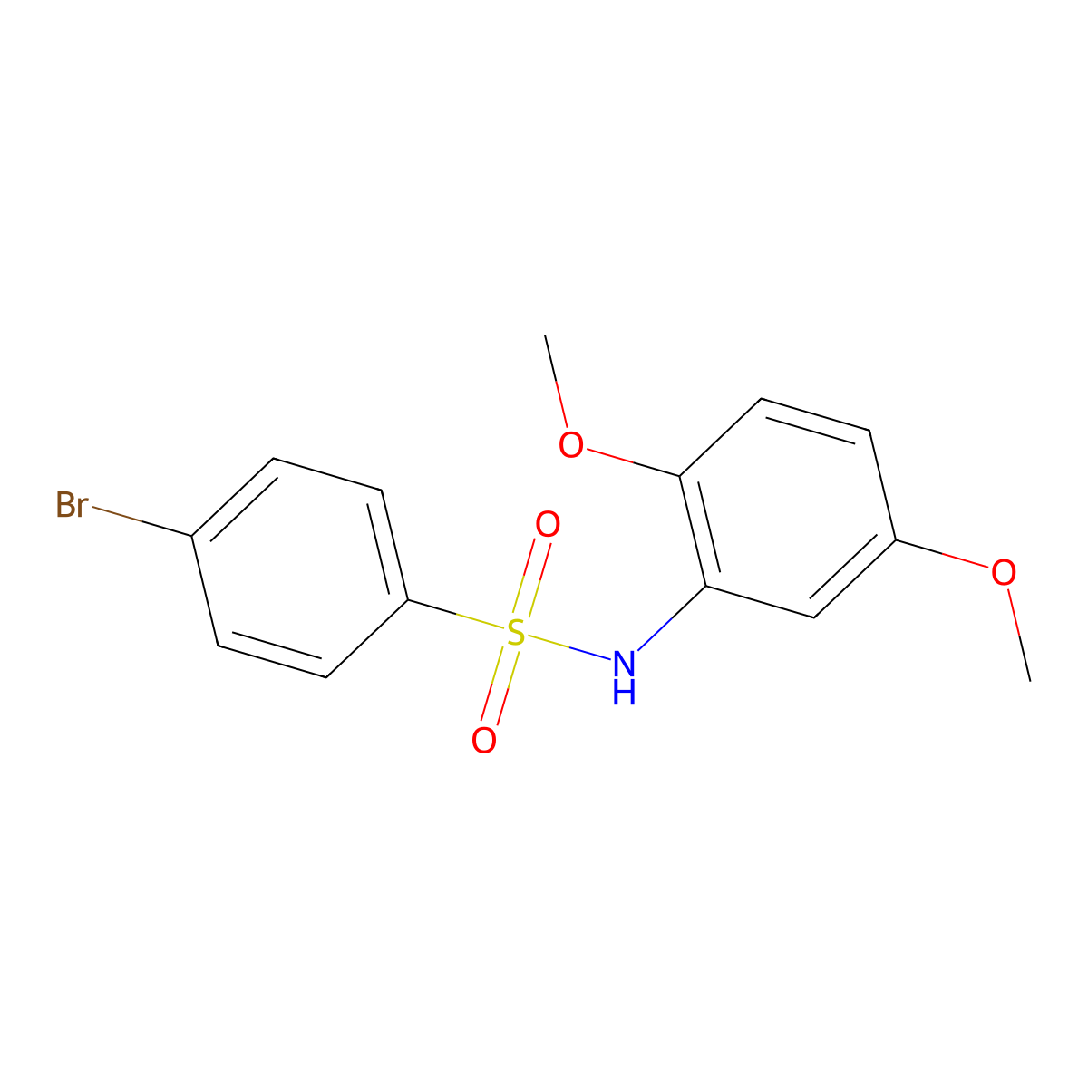 4-bromo-N-(2,5-dimethoxyphenyl)benzenesulfonamide molecular structure, CAS 349398-73-8