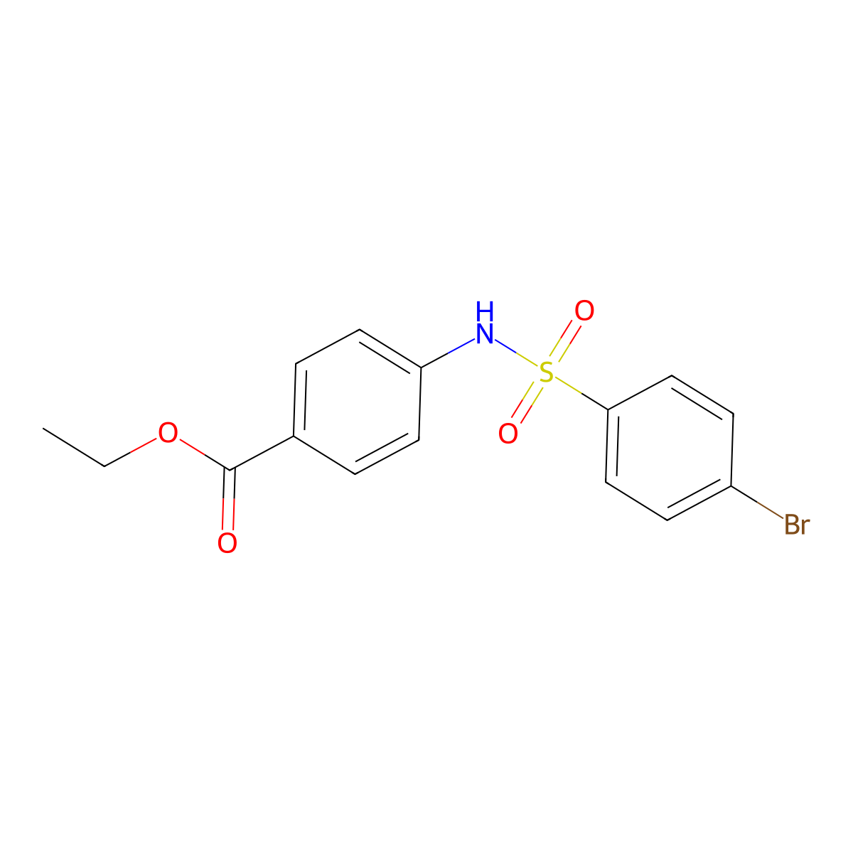 Ethyl 4-{[(4-bromophenyl)sulfonyl]amino}benzoate molecular structure, CAS 349398-77-2