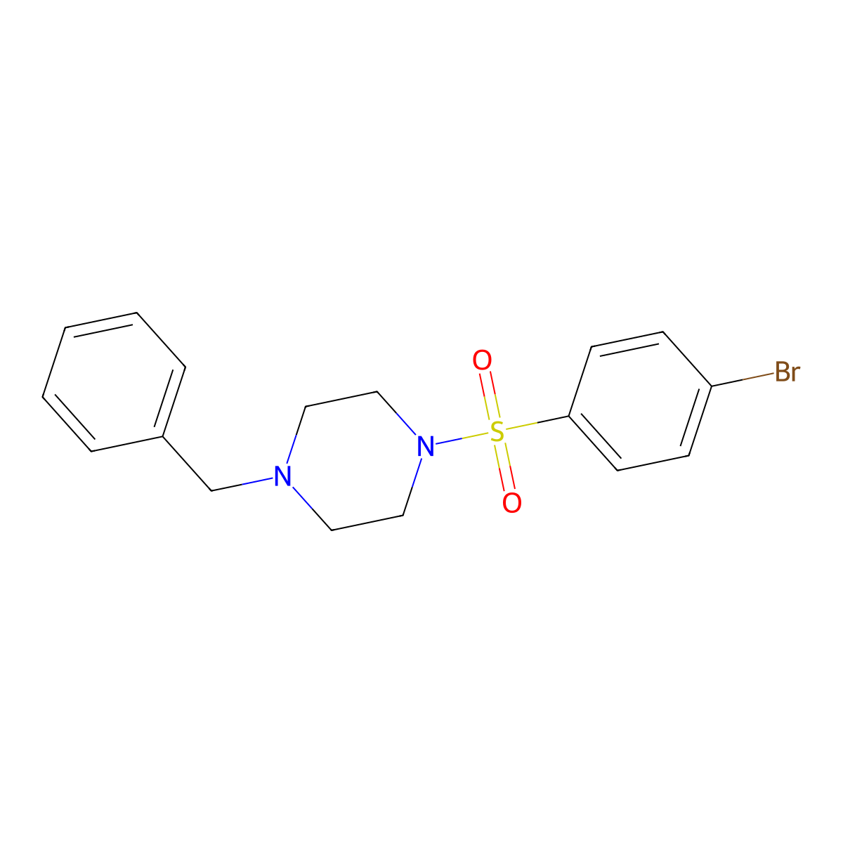 1-Benzyl-4-(4-bromophenylsulfonyl)piperazine molecular structure, CAS 349398-79-4