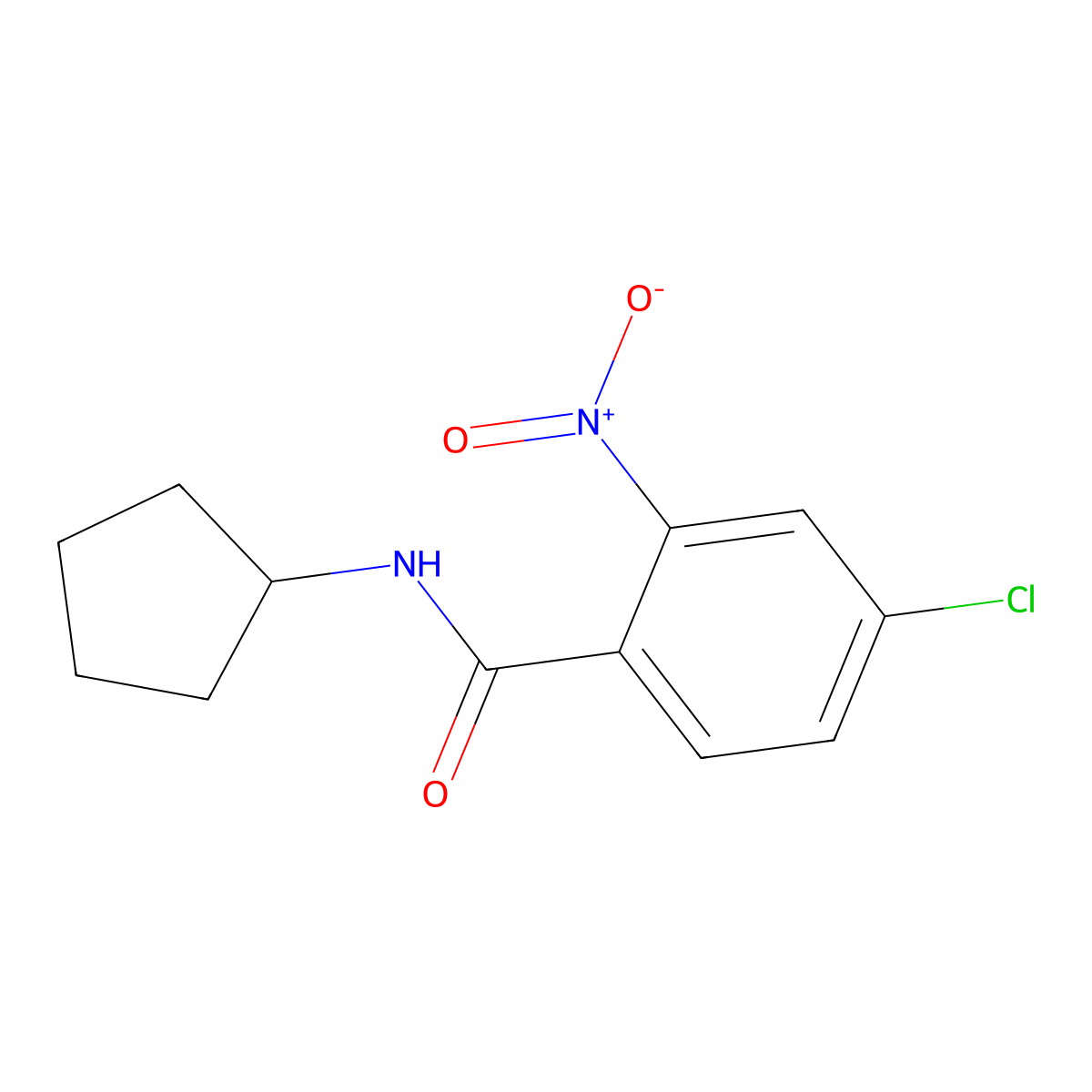 4-chloro-N-cyclopentyl-2-nitrobenzamide molecular structure, CAS 349398-85-2