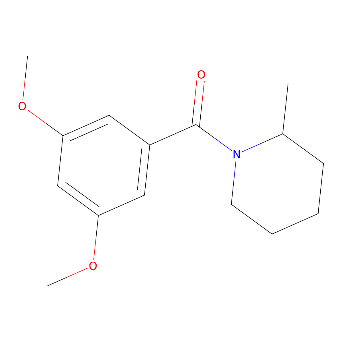 3,5-Dimethoxyphenyl 2-methylpiperidyl ketone molecular structure, CAS 349398-90-9