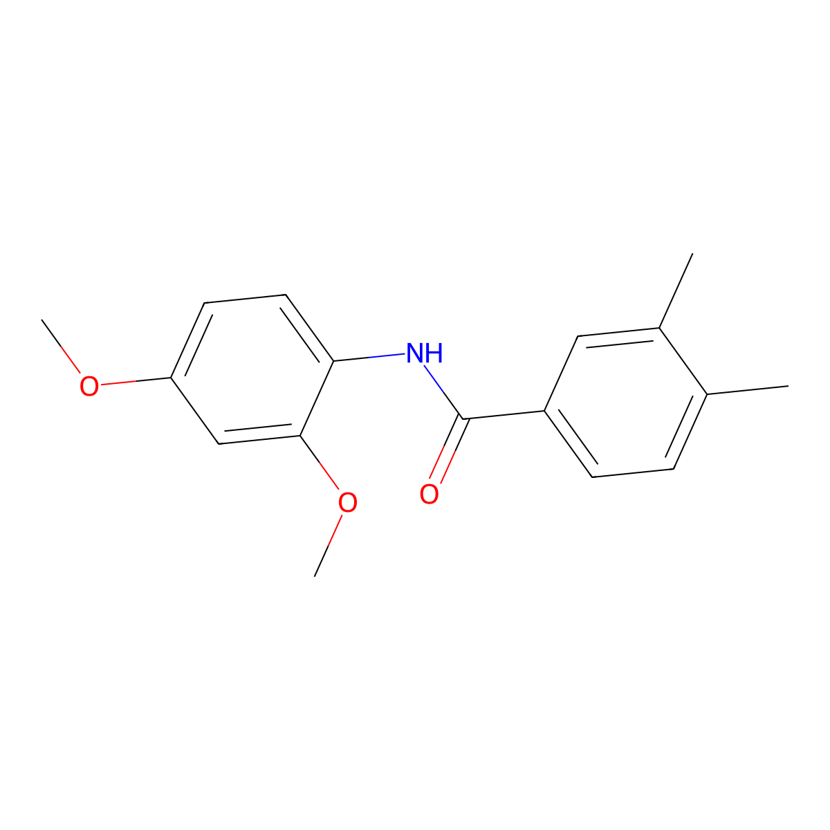 N-(2,4-dimethoxyphenyl)-3,4-dimethylbenzamide molecular structure, CAS 349398-92-1