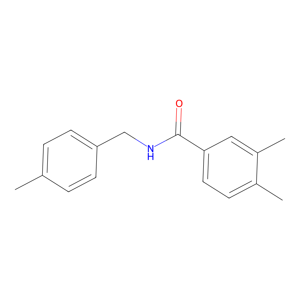 3,4-dimethyl-N-(4-methylbenzyl)benzamide molecular structure, CAS 349398-94-3