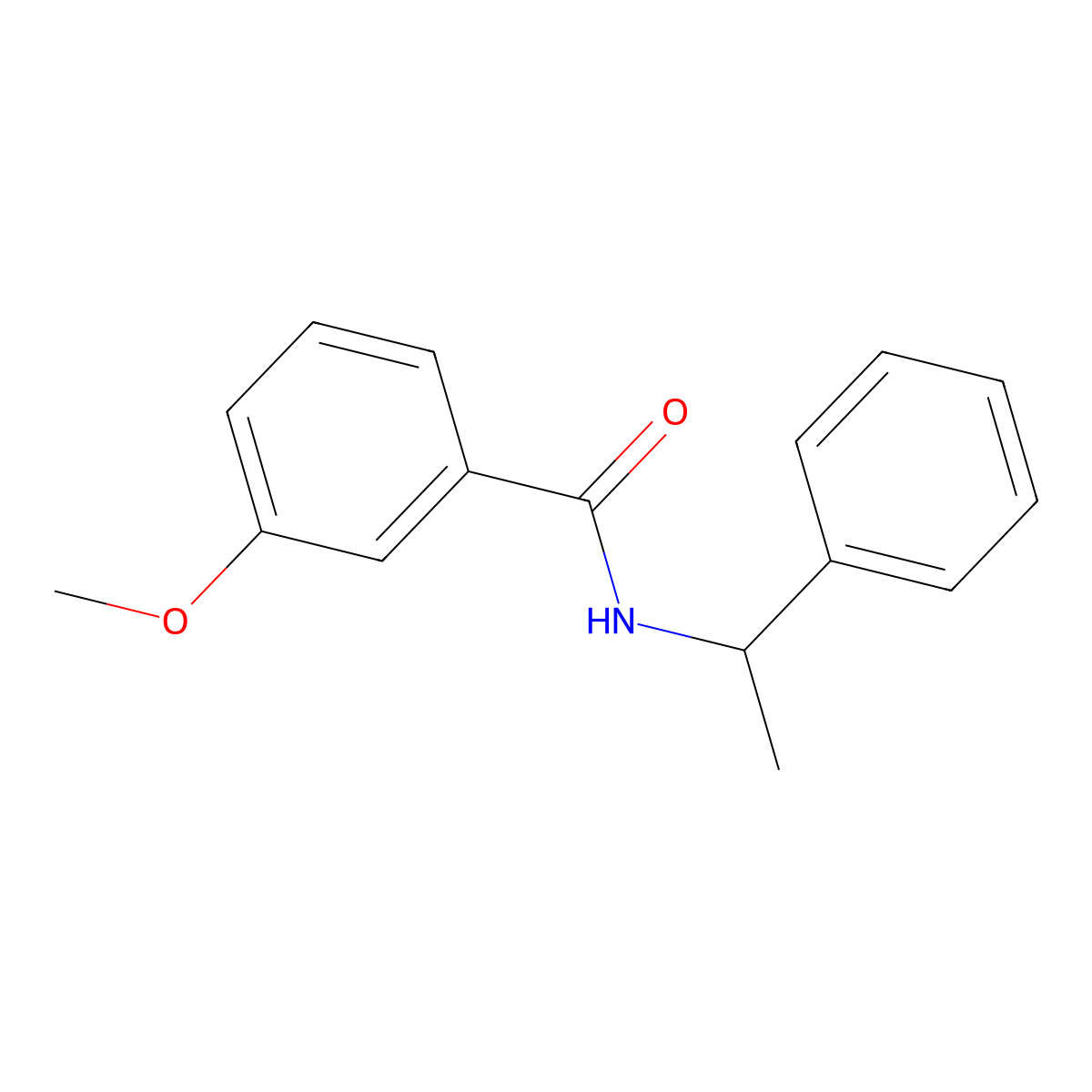 3-methoxy-N-(1-phenylethyl)benzamide molecular structure, CAS 349398-96-5