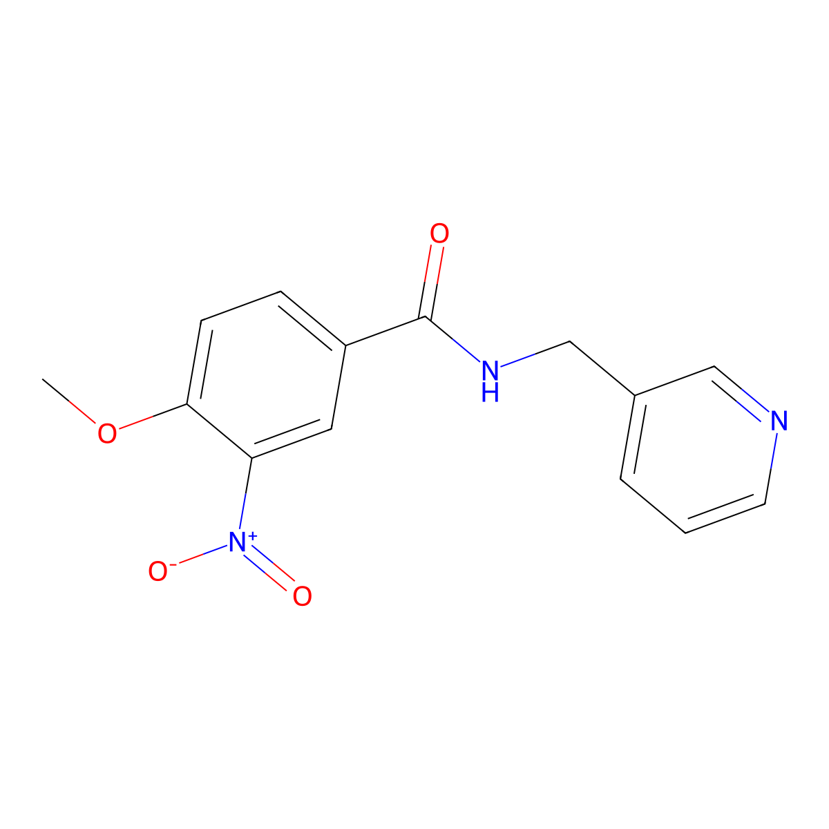 4-methoxy-3-nitro-N-(pyridin-3-ylmethyl)benzamide molecular structure, CAS 349399-02-6