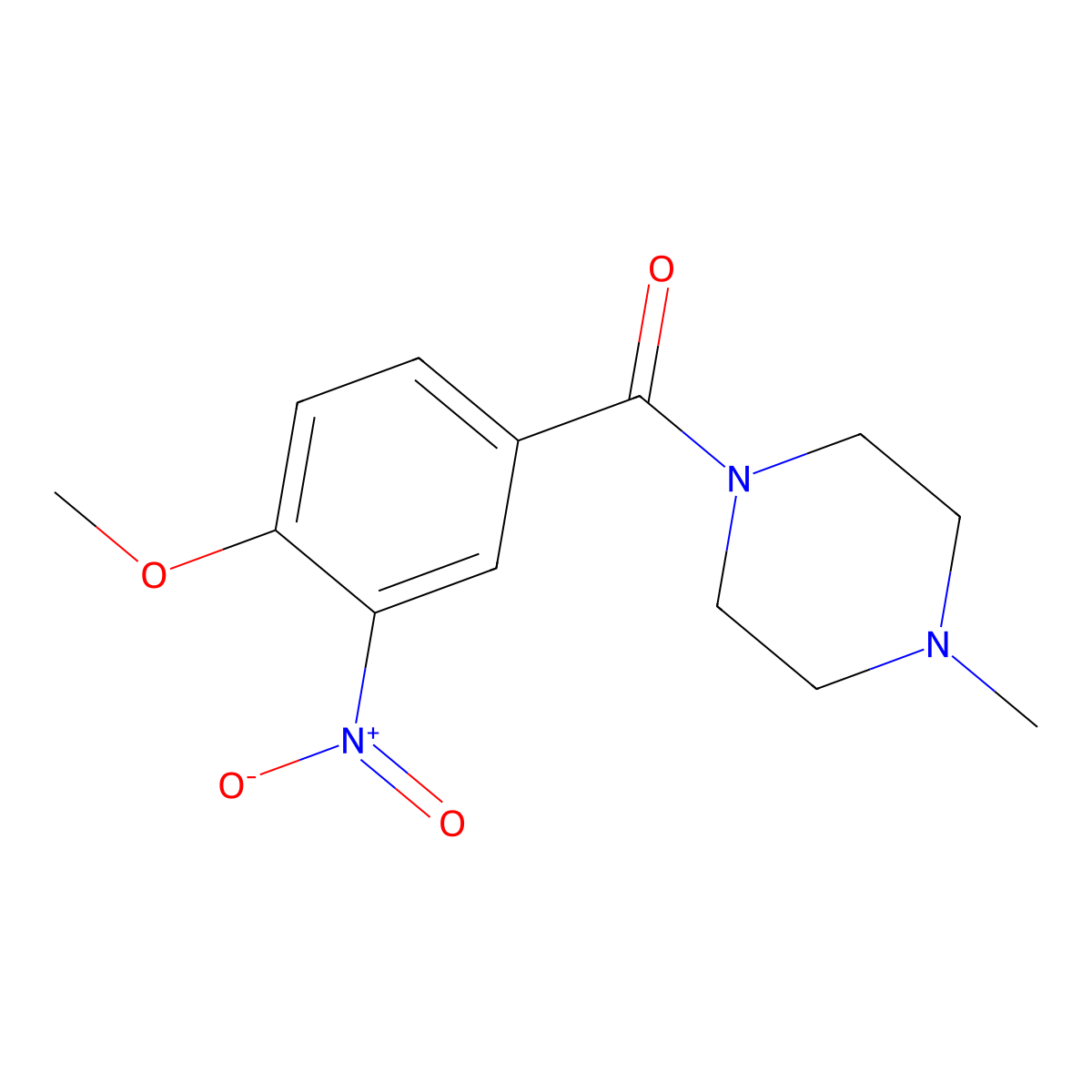 (4-Methoxy-3-nitrophenyl)-(4-methylpiperazin-1-yl)methanone molecular structure, CAS 349399-03-7