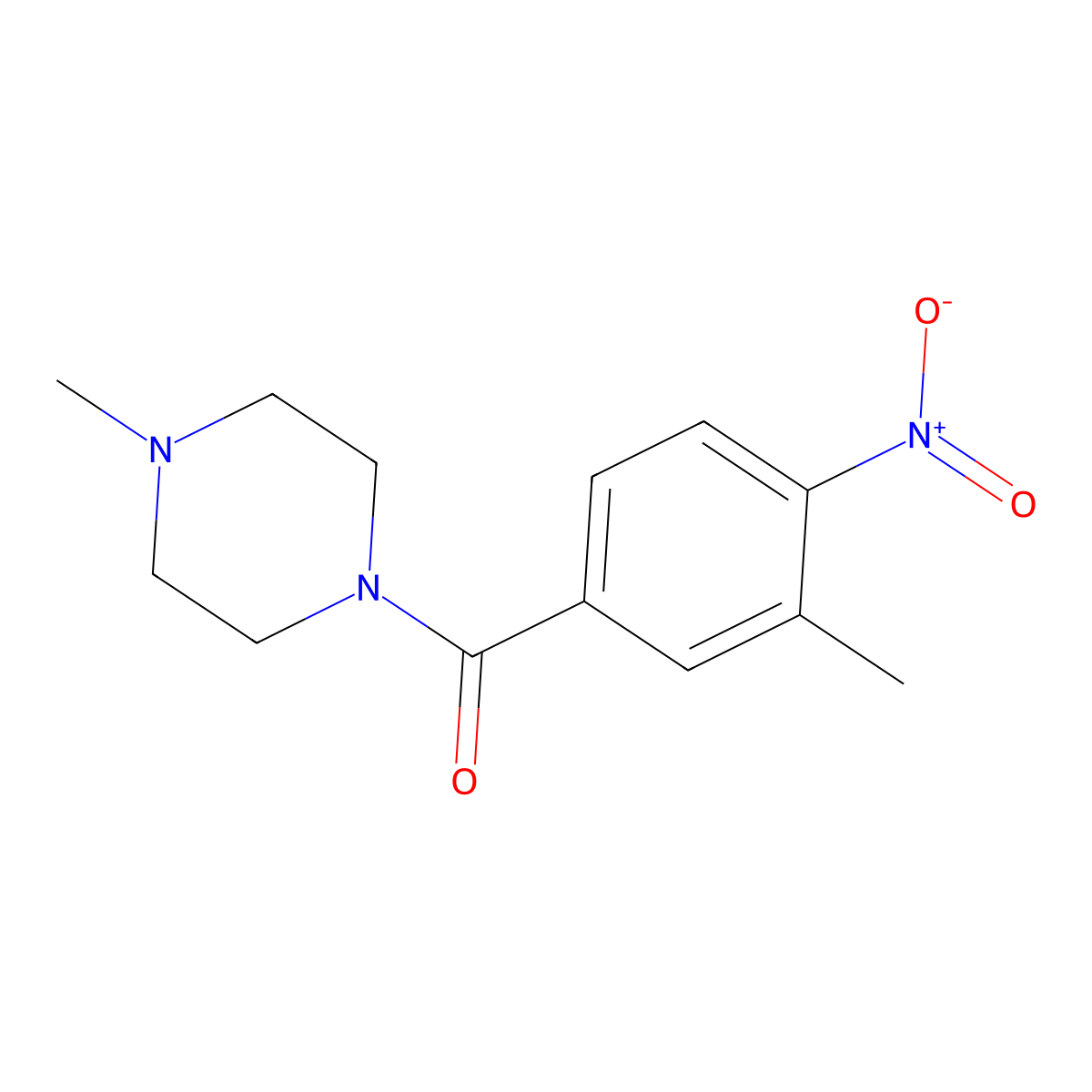 (3-Methyl-4-nitrophenyl)-(4-methylpiperazin-1-yl)methanone molecular structure, CAS 349399-06-0