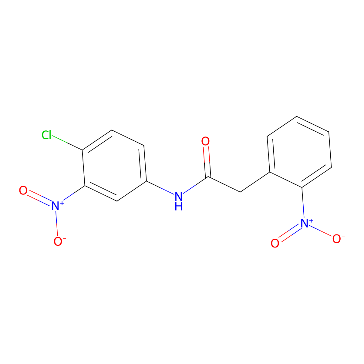 N-(4-chloro-3-nitrophenyl)-2-(2-nitrophenyl)acetamide molecular structure, CAS 349399-28-6