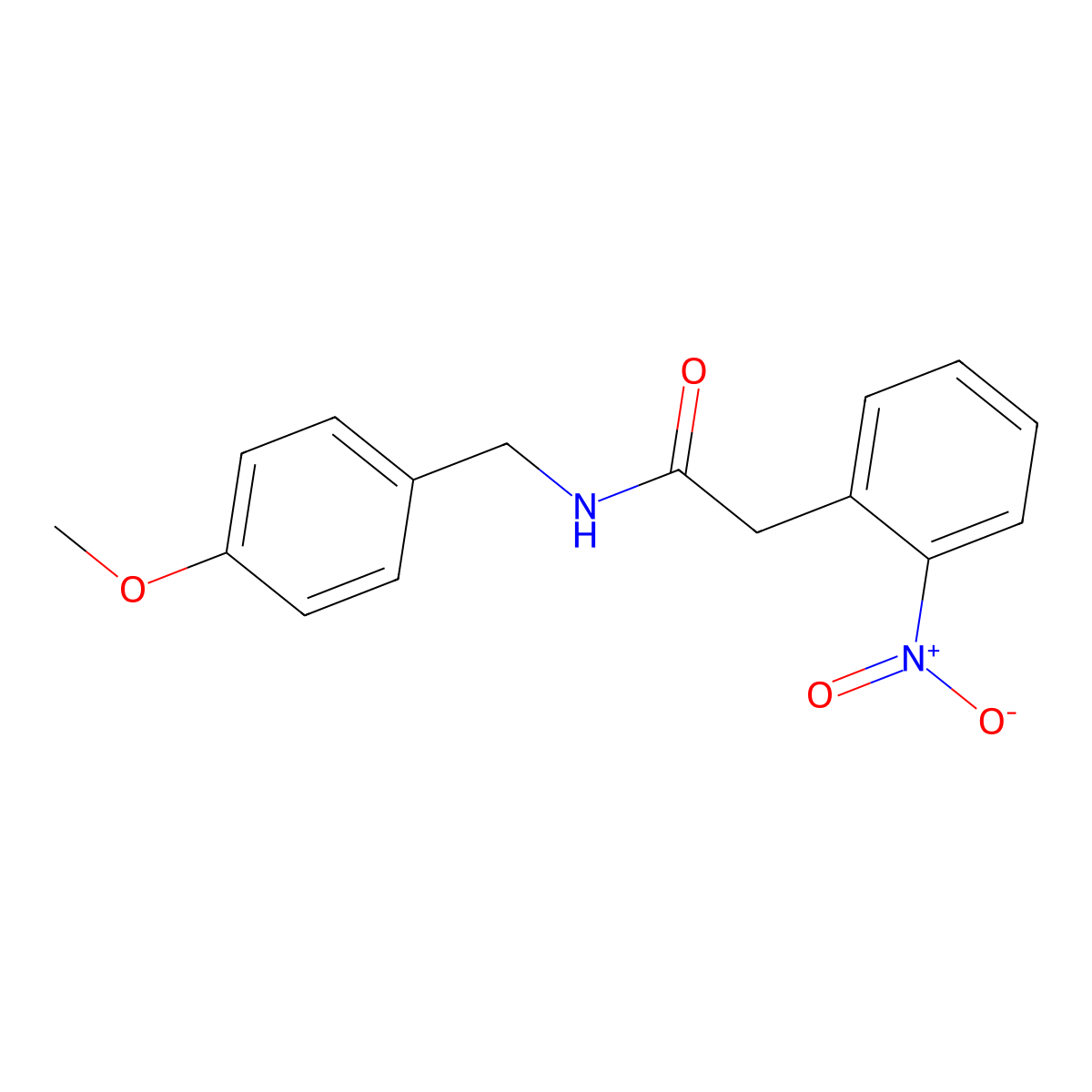 N-[(4-methoxyphenyl)methyl]-2-(2-nitrophenyl)acetamide molecular structure, CAS 349399-31-1