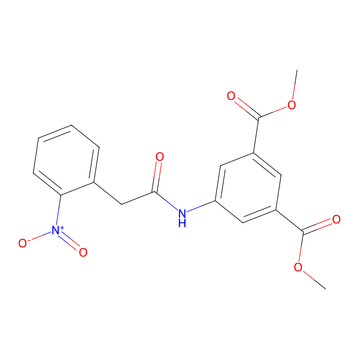 Dimethyl 5-{[(2-nitrophenyl)acetyl]amino}isophthalate molecular structure, CAS 349399-33-3