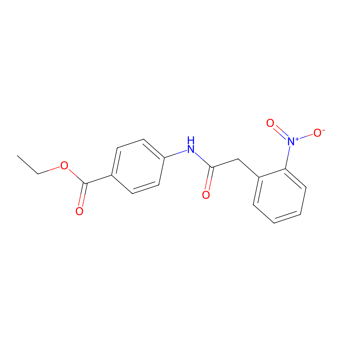 Ethyl 4-{[(2-nitrophenyl)acetyl]amino}benzoate molecular structure, CAS 349399-34-4