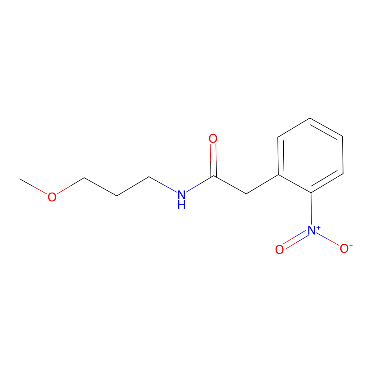 N-(3-methoxypropyl)-2-(2-nitrophenyl)acetamide molecular structure, CAS 349399-40-2